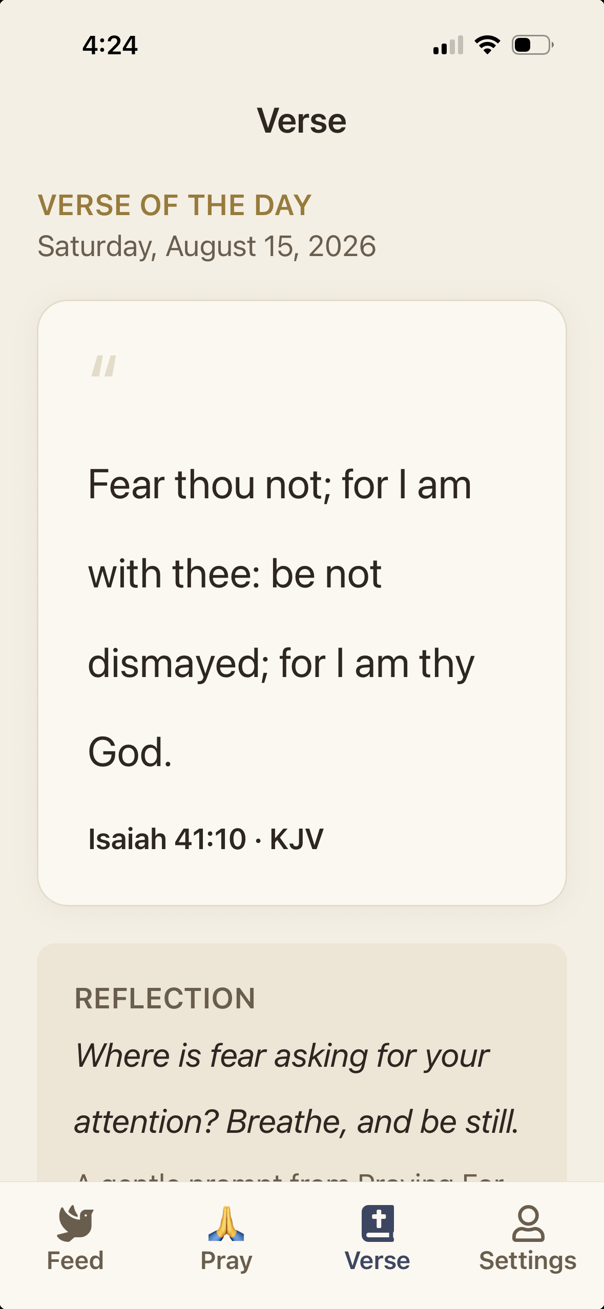Verse of the day in the Praying For You Community app